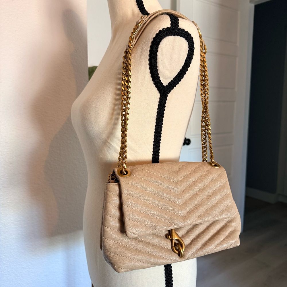 Rebecca Minkoff Beige Shoulder Bag with Gold Chain - Picture 5 of 6